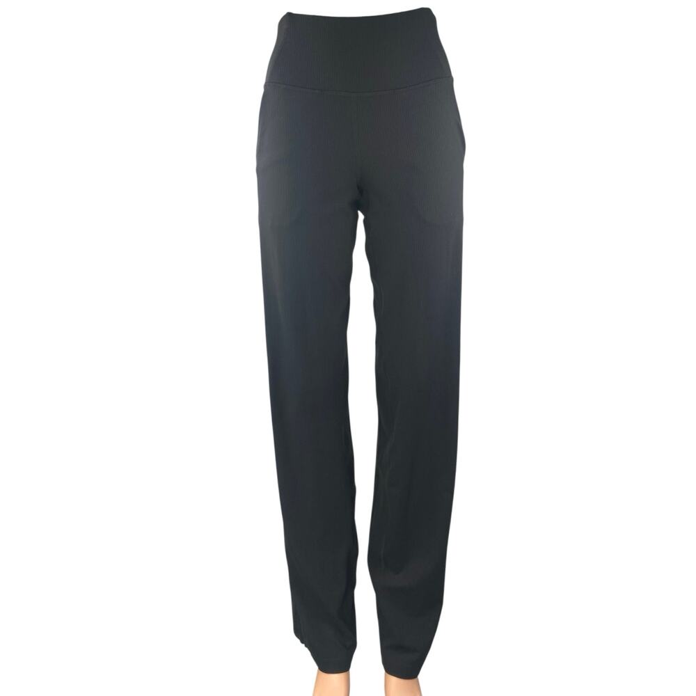 Lululemon Women's Blue Rib Knit Straight Leg Fitness Trousers Leggings Pants 4